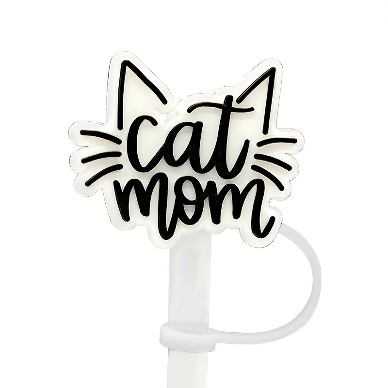 Straw Tips Cover Reusable Straw Toppers Cartoon Cat Silicone - Temu