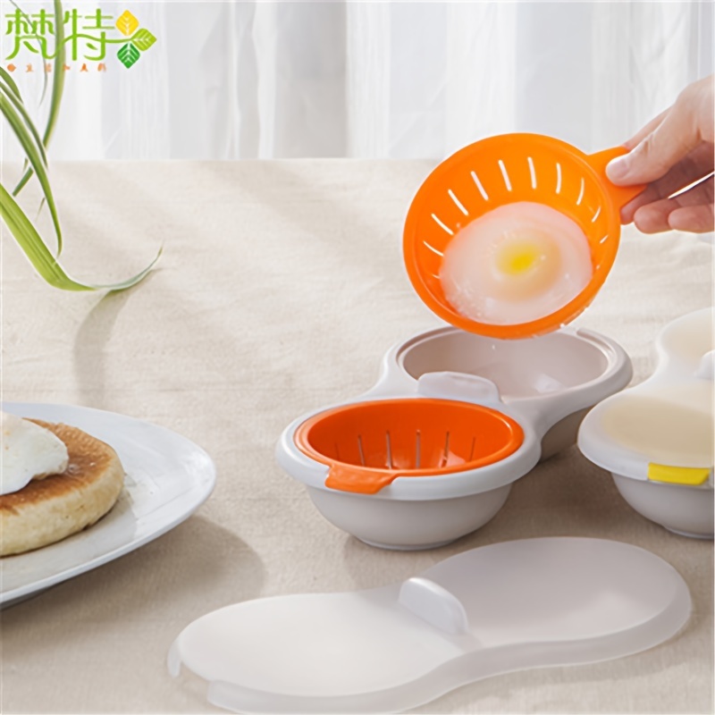 Kitchen Microwave Oven Round Shape Egg Steamer Cooking Mold Egg Poacher Egg  Tray 