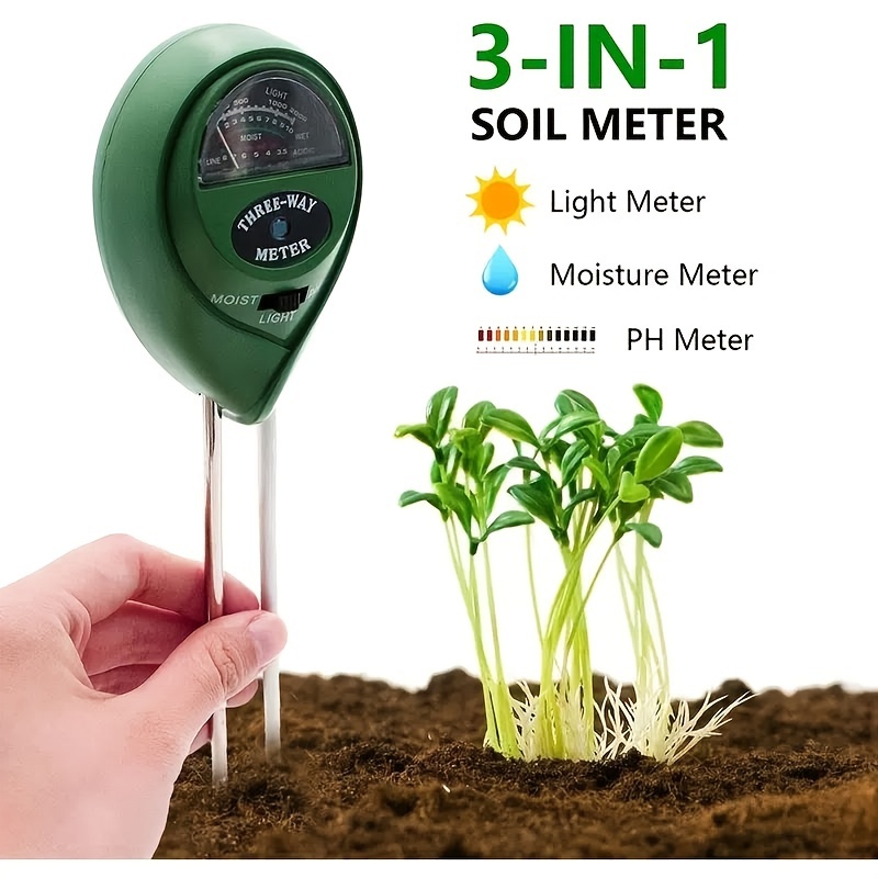 Misuratore di ph del suolo 4 in 1 Tester del suolo Umidità Termometro  digitale delle piante Test Misuratore di umidità per piante in vaso  Giardini Prati