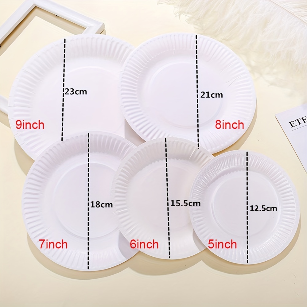 White Disposable Paper Plate party Paper Plates wedding - Temu