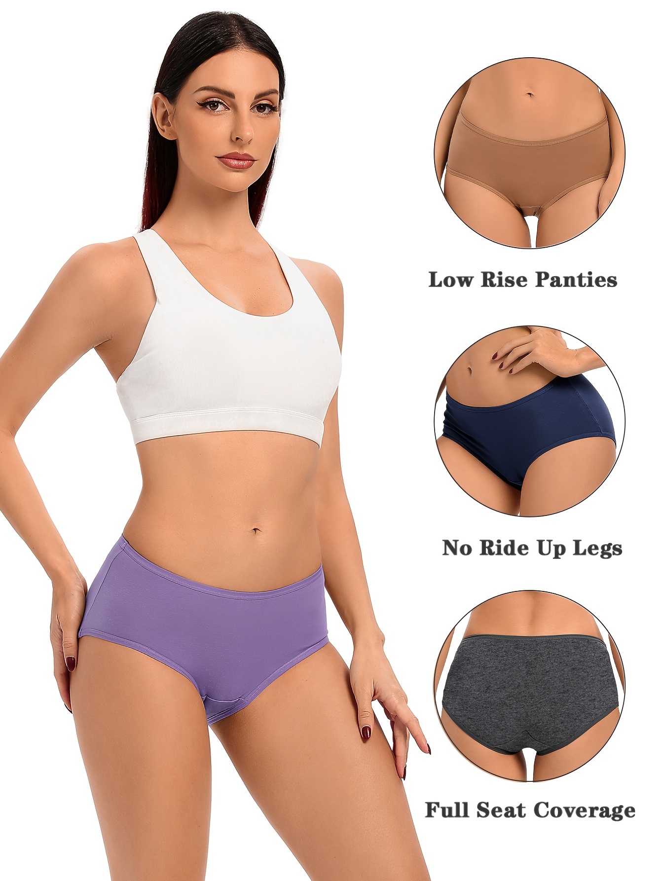 Simple Solid Briefs Soft Comfy Stretchy Panties Women's - Temu Canada