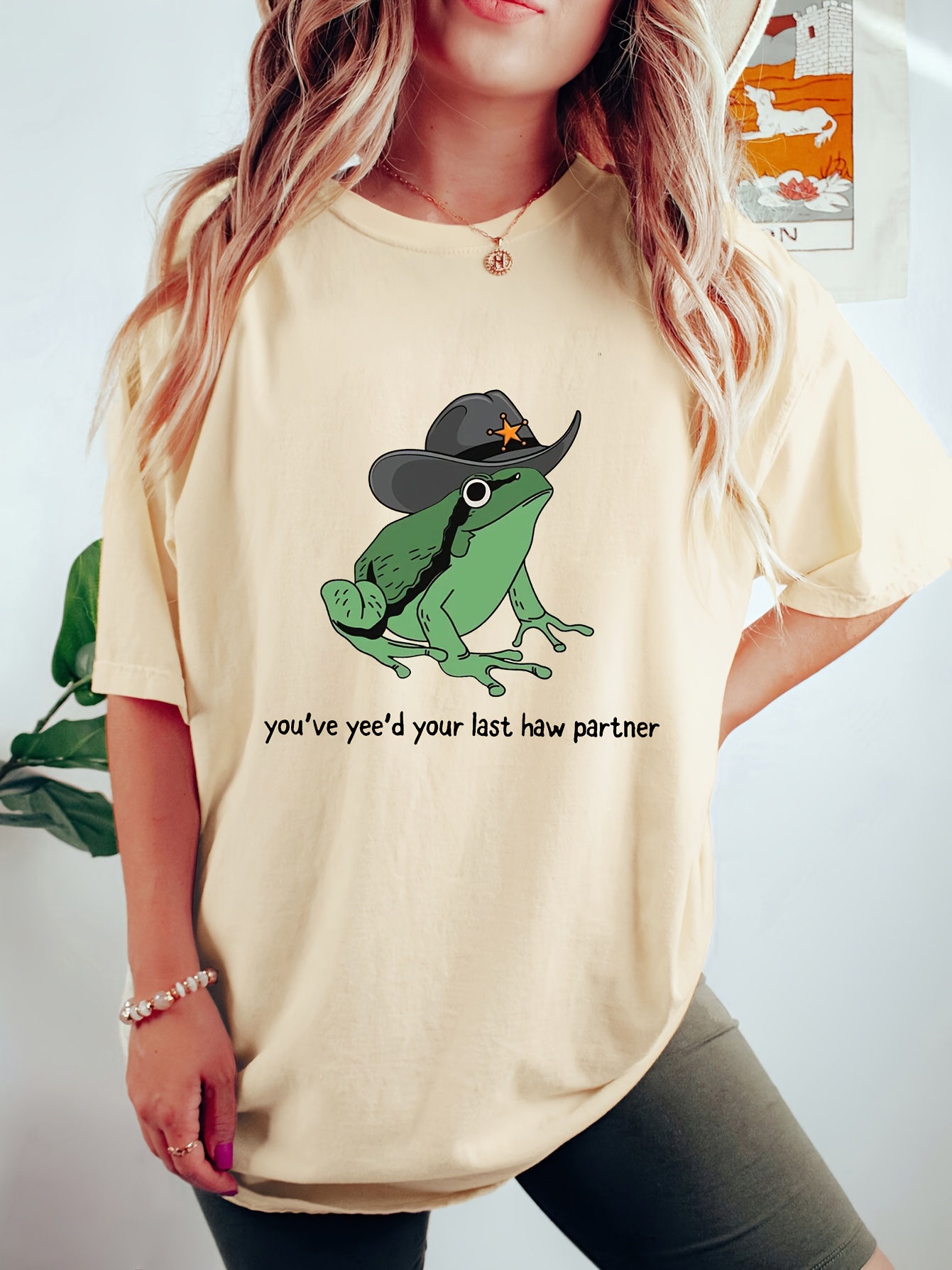 Frog Letter Print T shirt Casual Crew Neck Long Sleeve Top - Temu