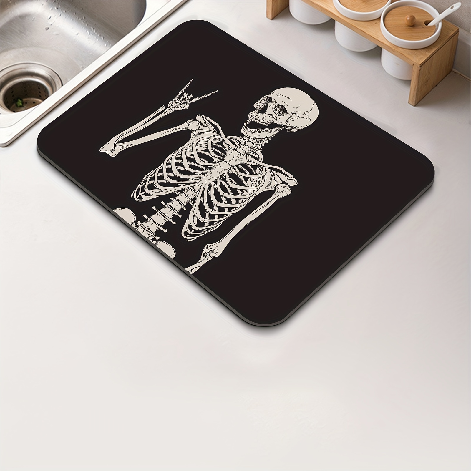 Halloween Dish Drying Mats for Kitchen Counter, 18X24 Inch Dish