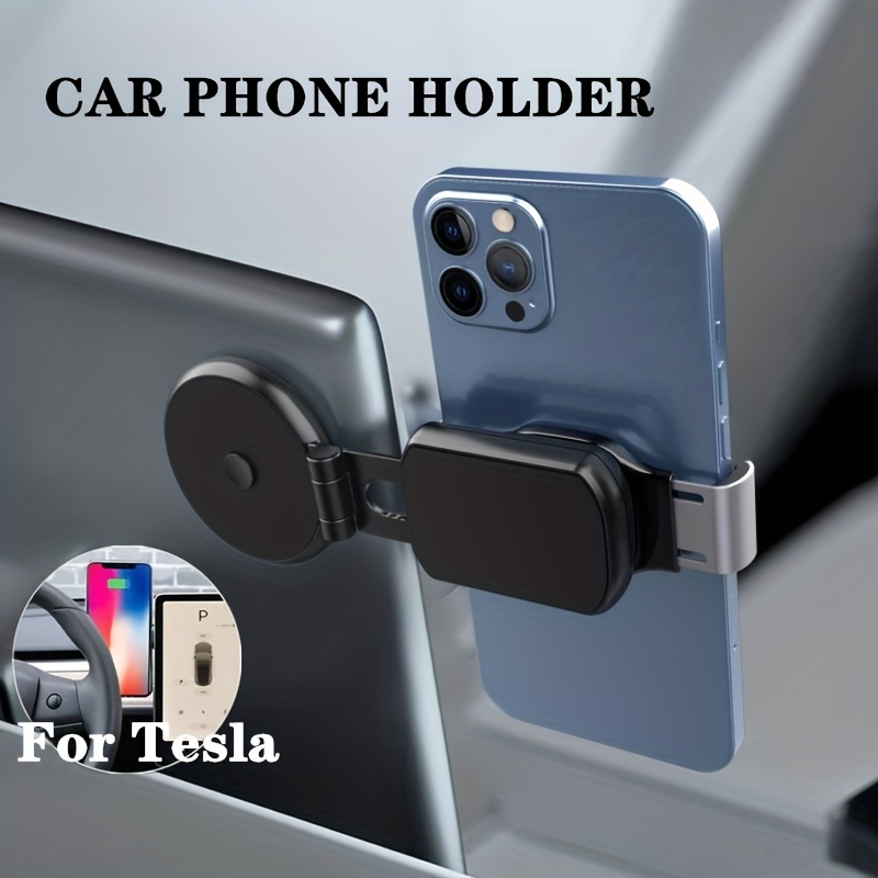 

Upgrade Your Tesla With This 360° Rotation Foldable Car Phone Holder - Magnetic Mount Stand!