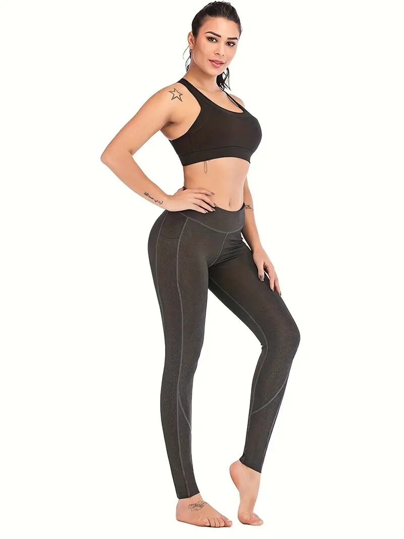 Wide Waistband Sports Leggings With Phone Pocket, Naked Feel Comfortable  Fitness Exercise Running Tight Yoga Pants, Women's Activewear With Phone