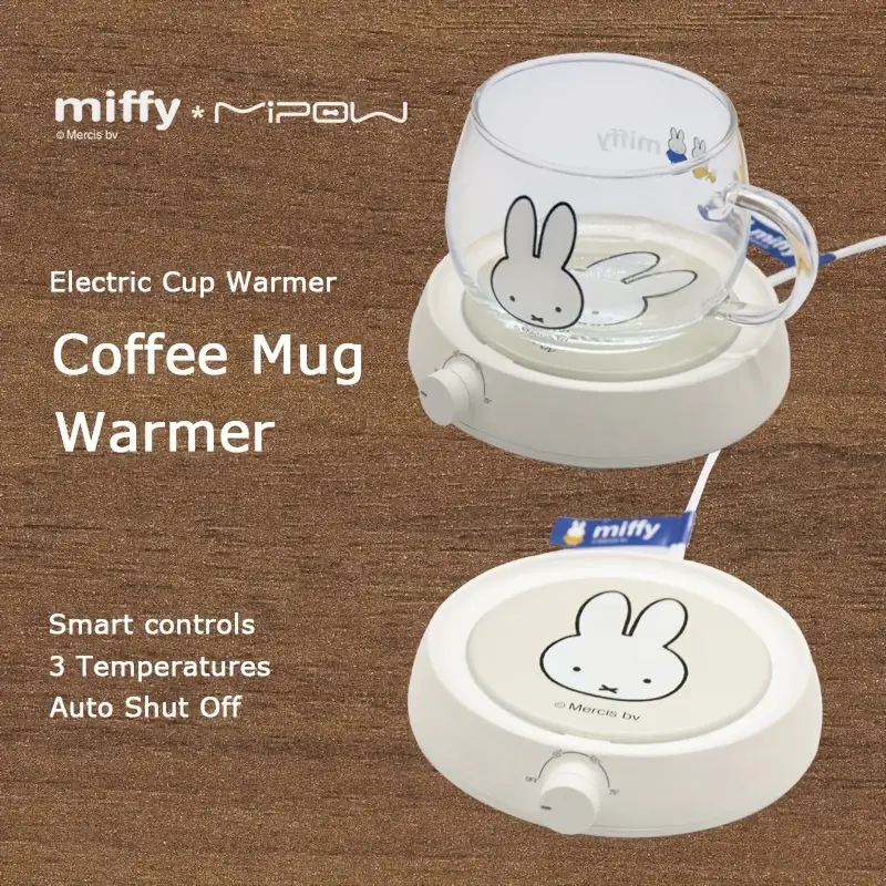 MIPOW x Miffy Electric Coffee Mug Warmer 3 level temperature Splash-proof &  Large Heating Plate MIPOW x Miffy （Nijntje ミッフィー 米菲 ）
