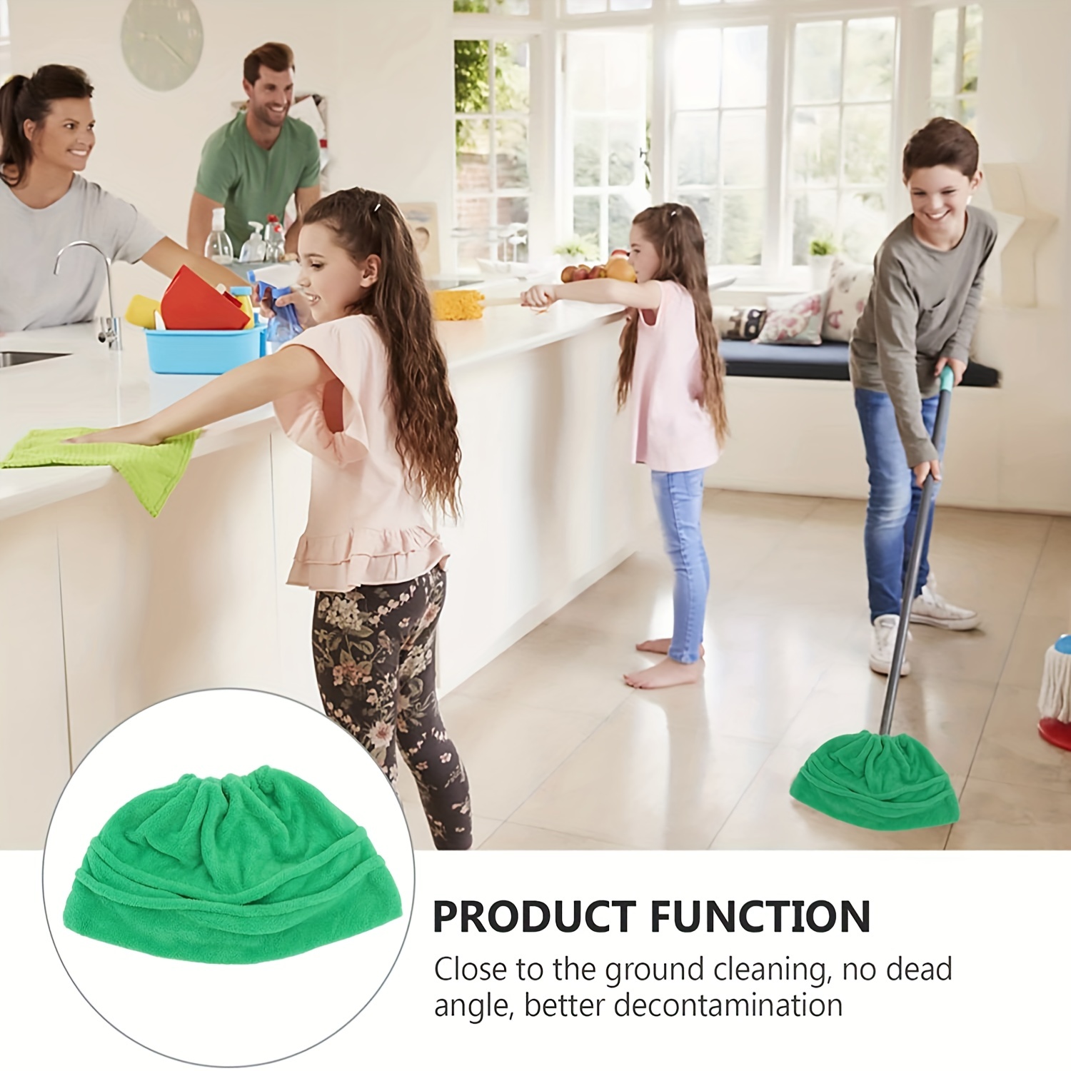 Multi-Function Coral Velvet Broom Cover Cloth Floor Mop with Reusable  Microfiber Absorbent Mop Household Cleaning