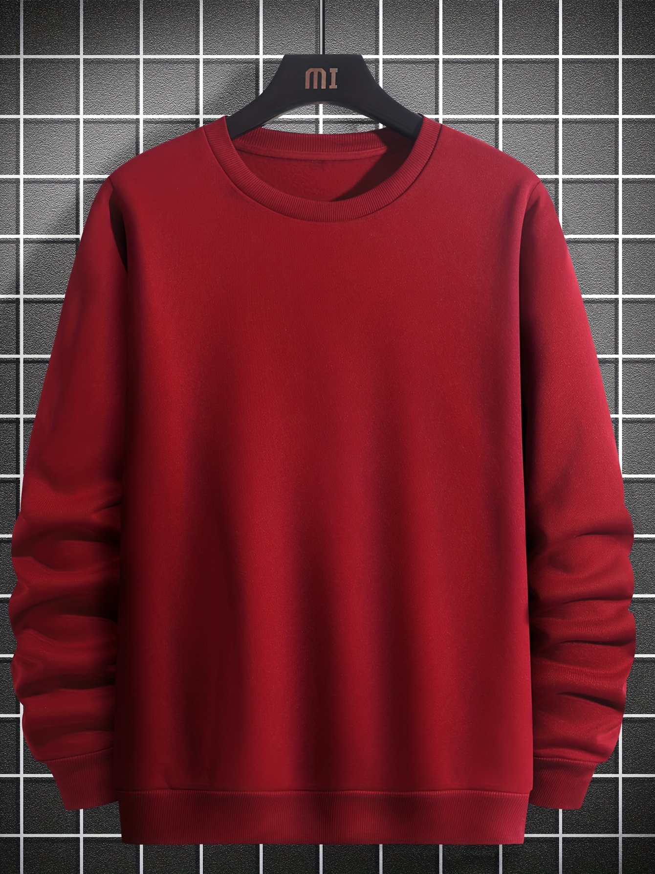MENS NEXT LARGE MAROON MARL CREW NECK PATTERNED CASUAL PULL OVER SWEATER  JUMPER