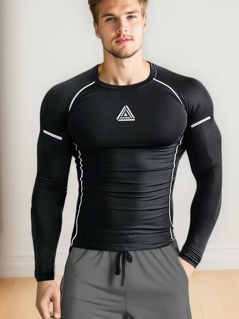 Compression Shirts Men's Long Sleeve Athletic Moisture - Temu
