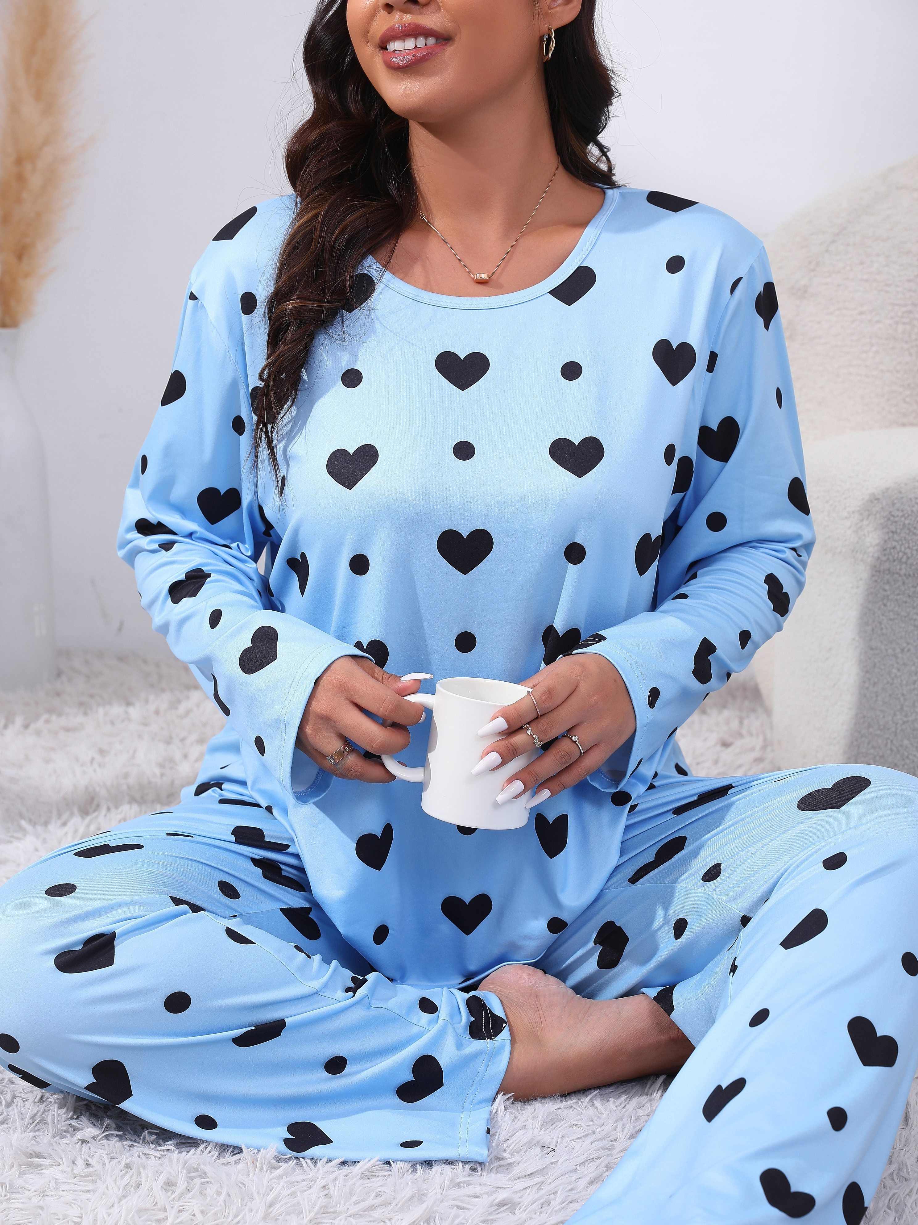 Disney-Pyjama imprimé dessin animé mignon pour femme, pyjama d'été