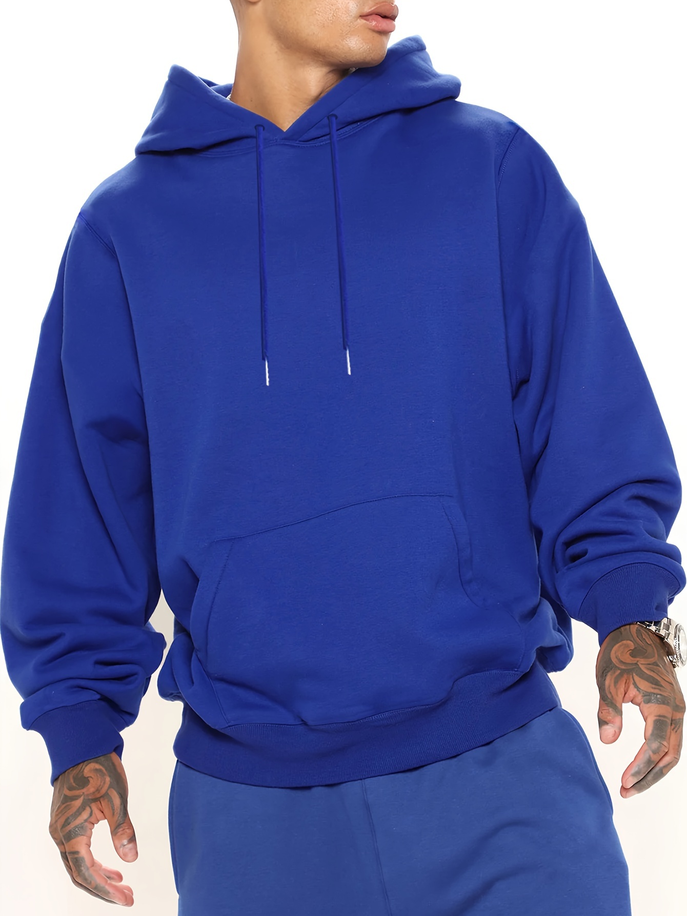 Supreme Mens Sweater Adult Medium Blue Gradient Hooded Sweatshirt Long  Sleeve