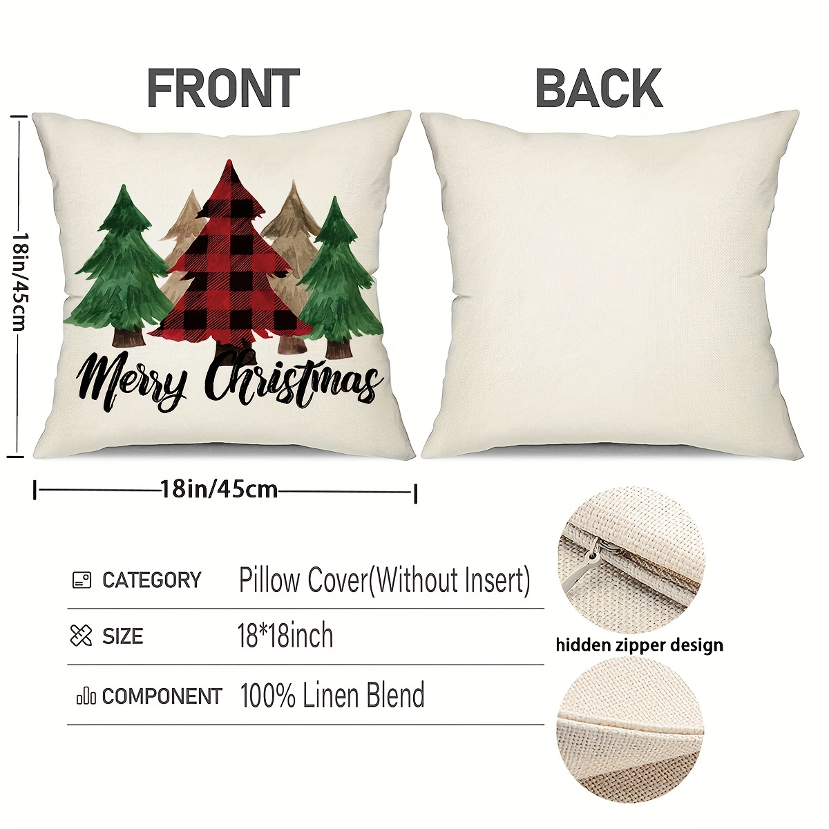 Grey Christmas Pillow Covers, Farmhouse Christmas Decorations,snowman  Reindeer Eucalyptus Truck Winter Holiday Decor Stripes Throw Cushion Cases,  For Couch Sofa Living Room Outdoor,,without Pillow Inserts - Temu