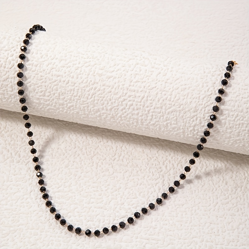 Crystal black online beads chain