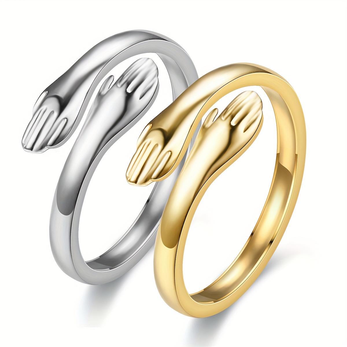 Stainless Steel Hug Ring Decorative Accessories for Men