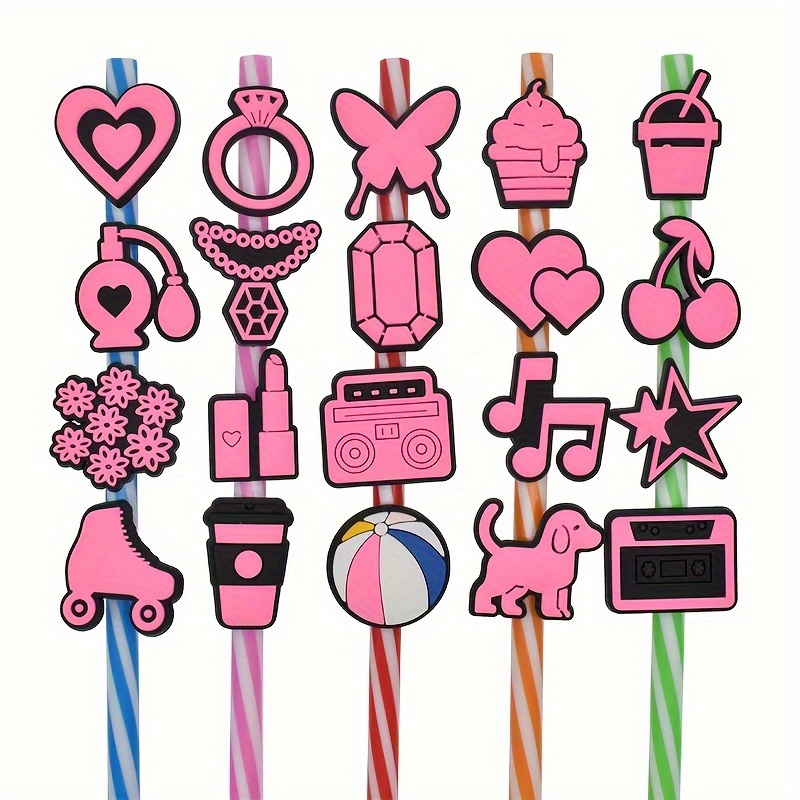 Love Peace Straw Toppers Charms For Tumbles Flower Power Glasses Love Peace  Bar Party Drinking Straw Accessories - Temu