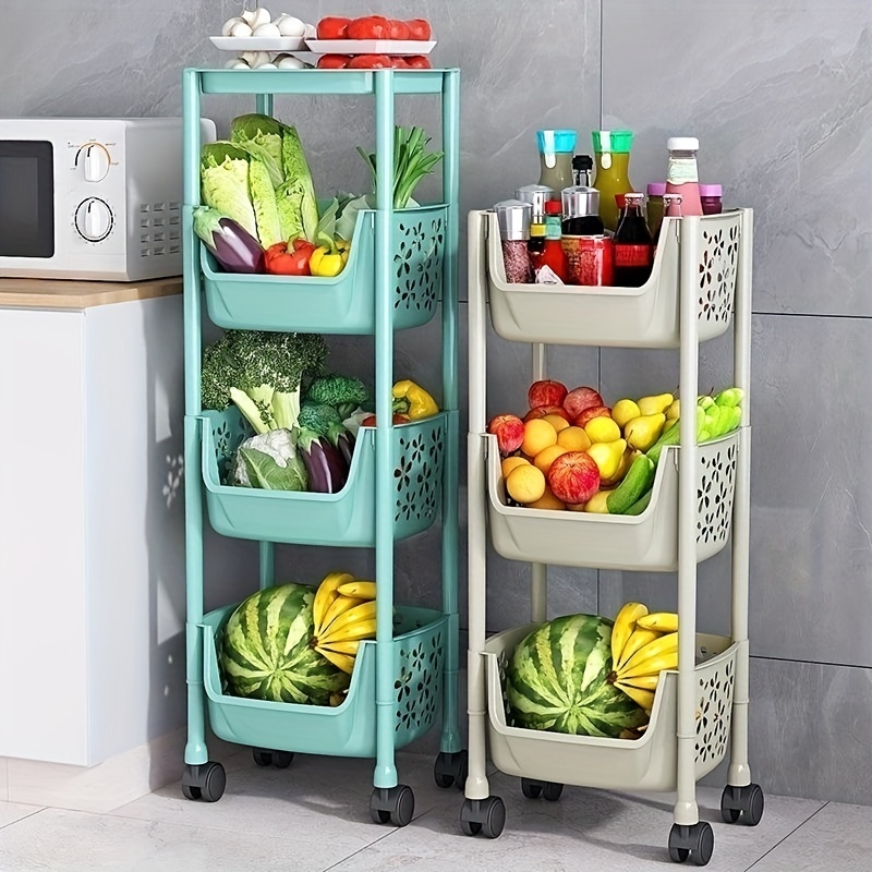 Kitchen Storage Rack Household Storage Article Storage Shelf Floor Multi  Layer Products Complete Collection Trolley