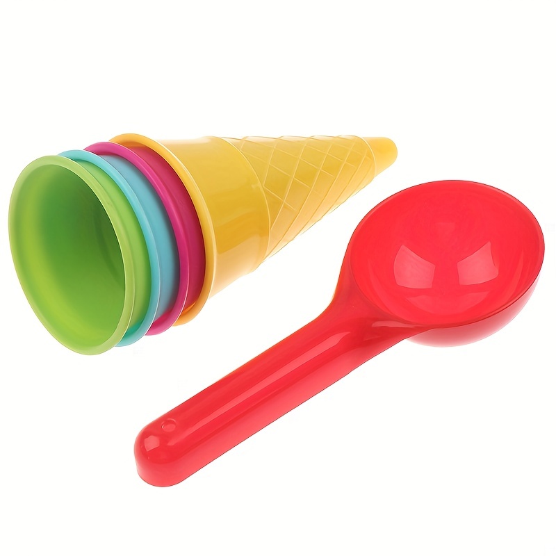 5 Pcs Ice Cream Cone Scoop Beach Toys Sand Kids Children