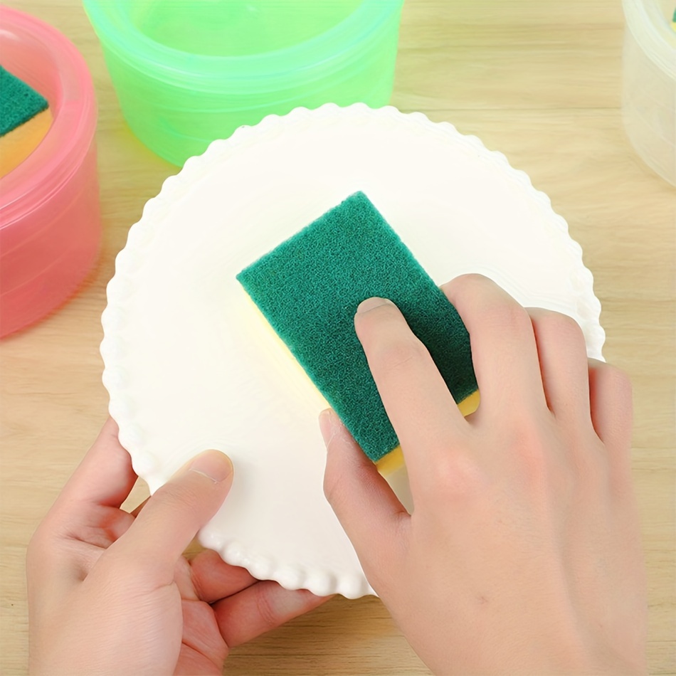 Soap Dispenser And Scrubber Holder With Sponge, Manual Dishwashing