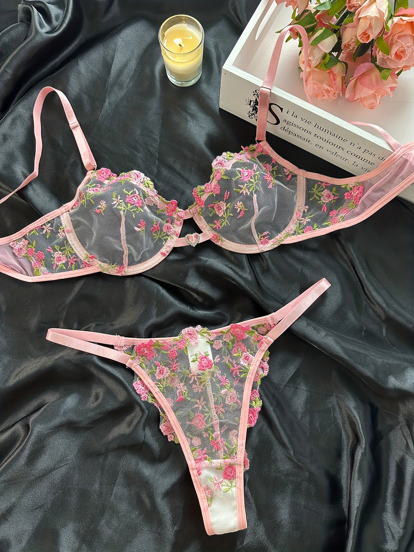 Buy SO SEXY LINGERIE (TM) Floral Jacquard Underwired 1/4 Cup Shelf