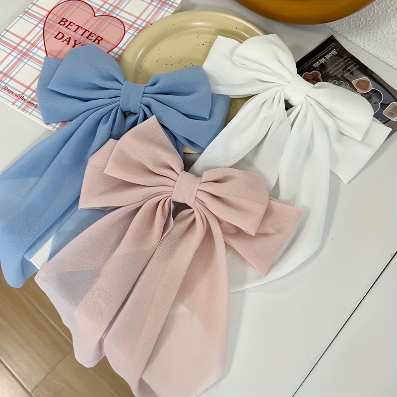 

2pcs/3pcs Elegant Mesh Bowknot Decorative Hair Clips Stylish Hair Barrettes Trendy Hair Decoration For Women And Daily Uses