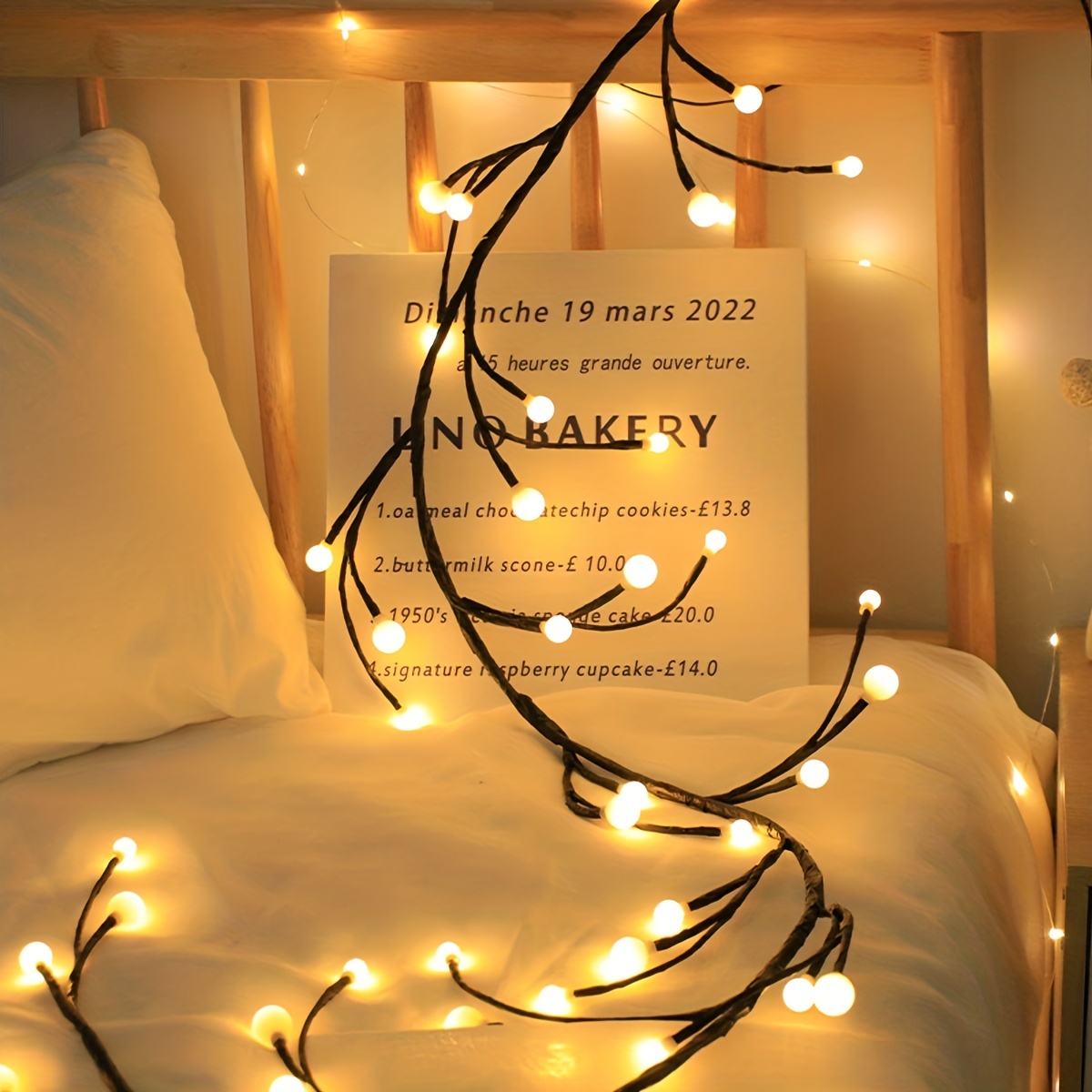 1pc usb powered willow vine lamp 48 led 1 8m 5 9 foot string lights for living room bedroom party walls home decoration christmas halloween decorations details 5