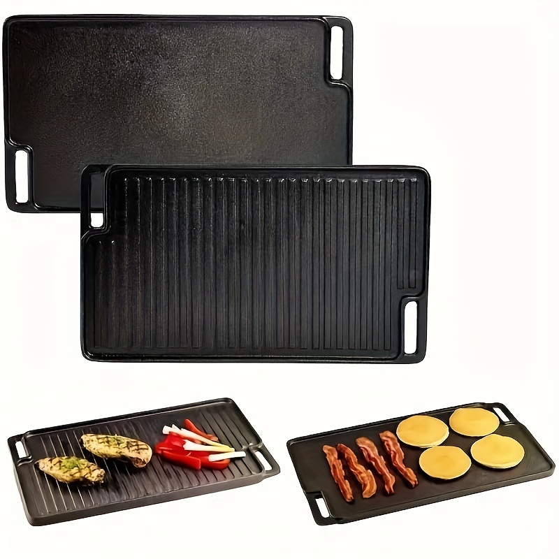 Large Cast Iron Double Sided Grill Non coating Bakeware Cast - Temu