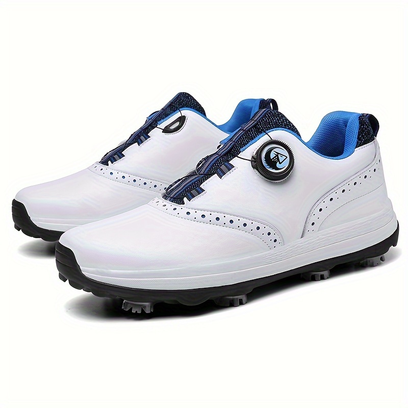 Men's Professional Detachable 8 Spikes Golf Shoes, Solid Comfy Non Slip  Sneakers For Golf Sport Activities