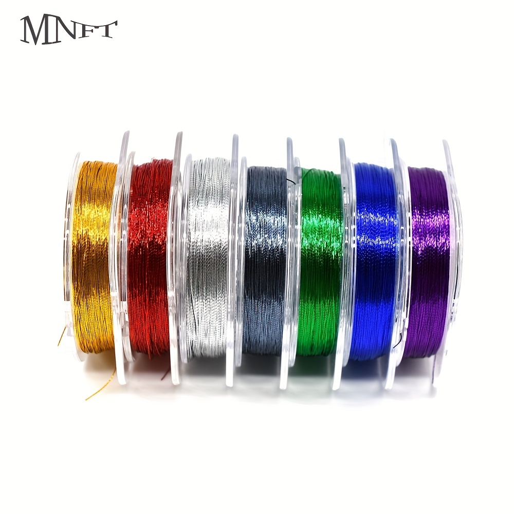 7pcs 1968.5inch/ Spool Metallic Guide Wrapping Lines, DIY Fishing Line  Thread Strong Nylon For Rod Building, 7 Colors Rod Building Wrapping Thread