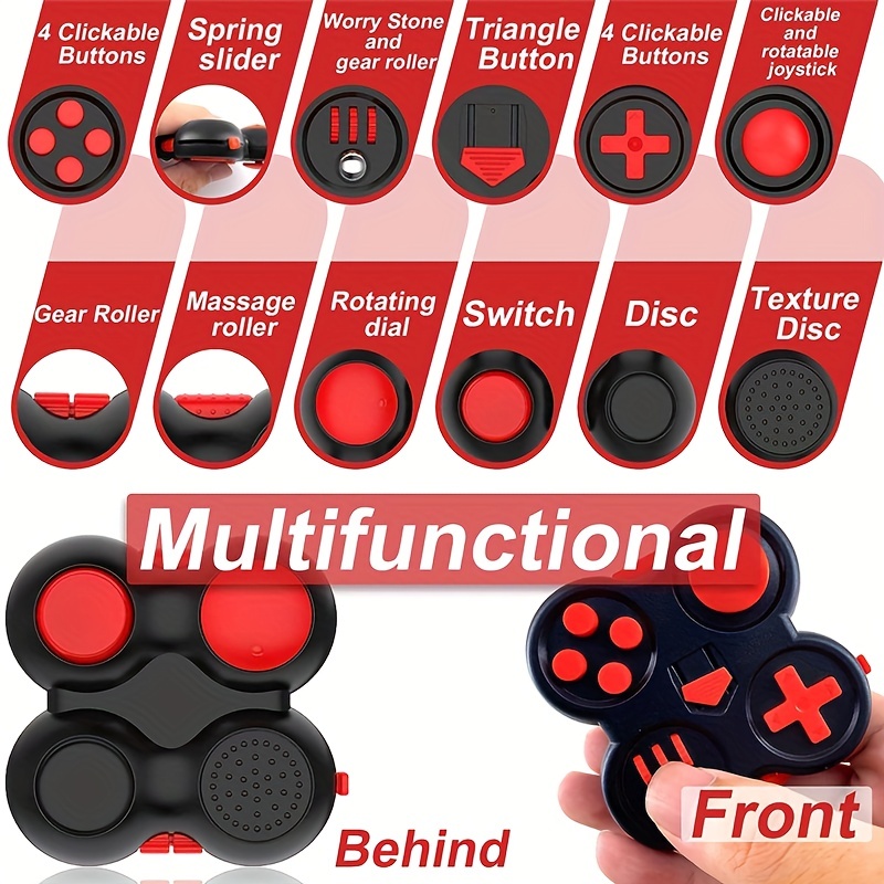 Fidget Pad Controller With Finger Massage Ring Novelty Fidget Toy Durable 14 Fun Sensory