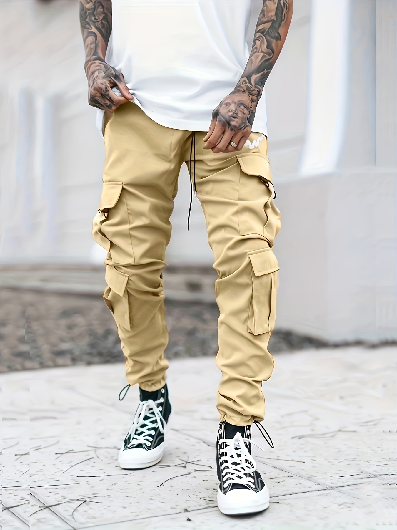 Mens Baggy Pants Loose Fit Cargo Trousers Hip Hop Pockets Casual Oversize  2022 | eBay