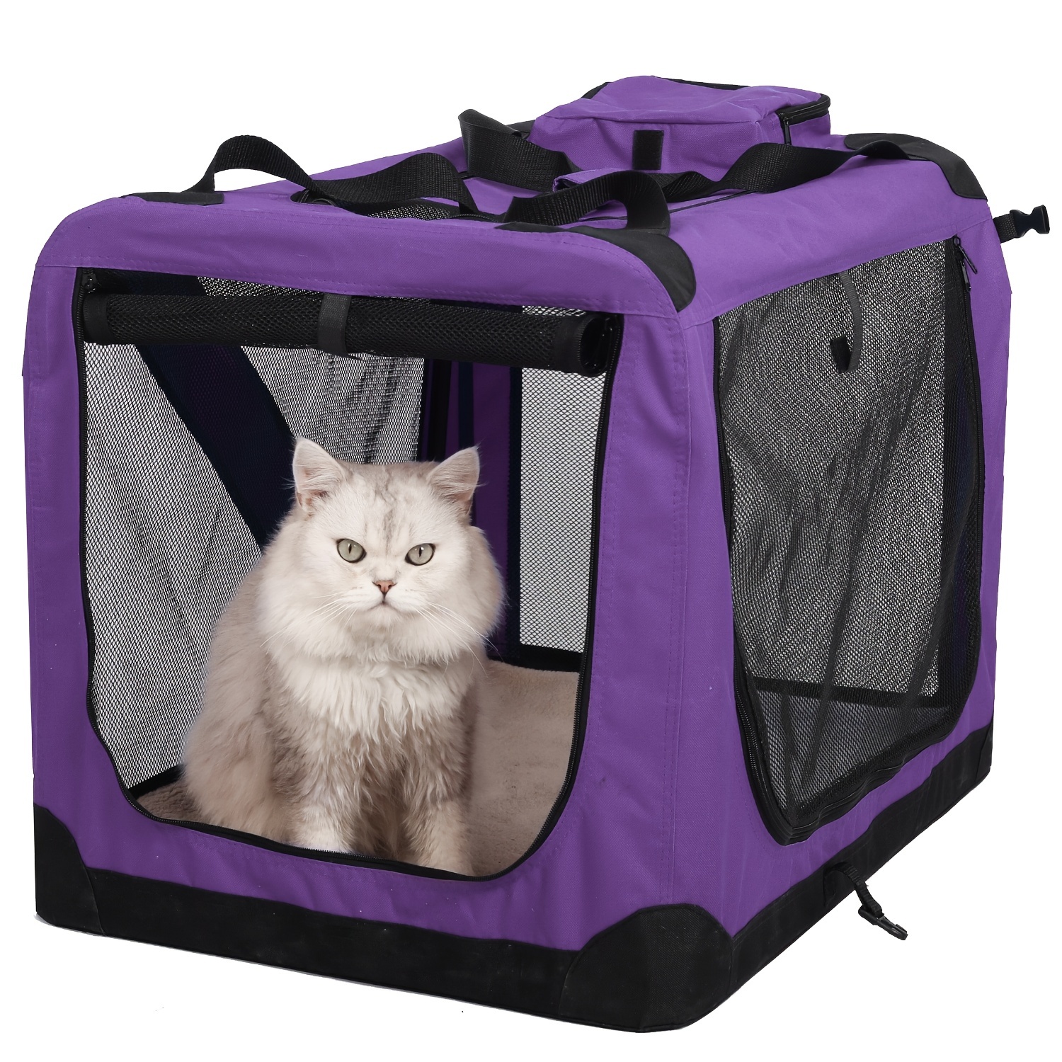 Cat Travel Cage Portable for Car Foldable Cat Cage Kennel for