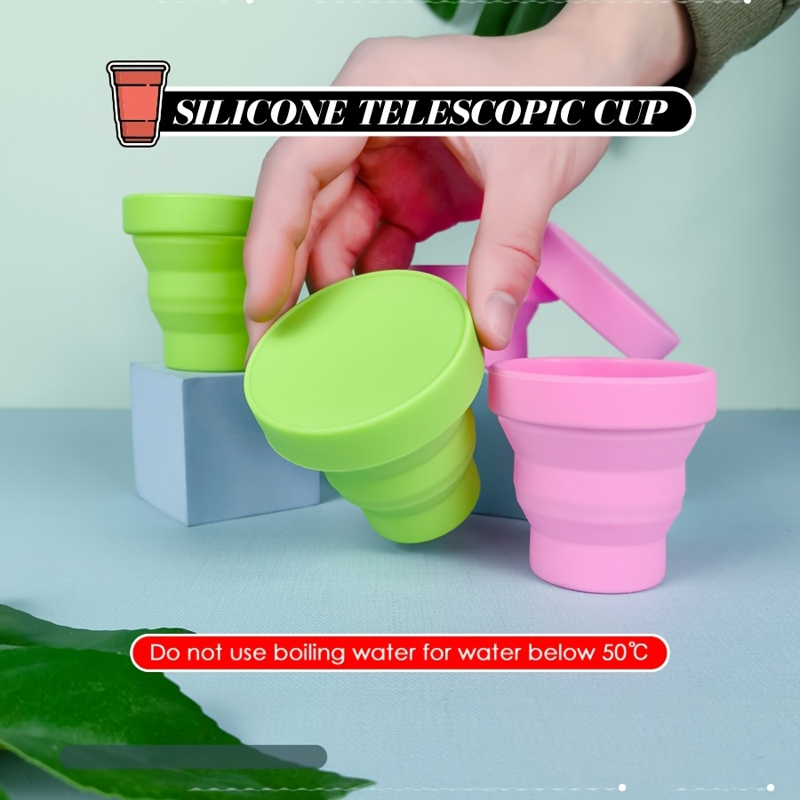 Silicone Collapsible Cup with Lid - Portable Telescopic Cup for Camping