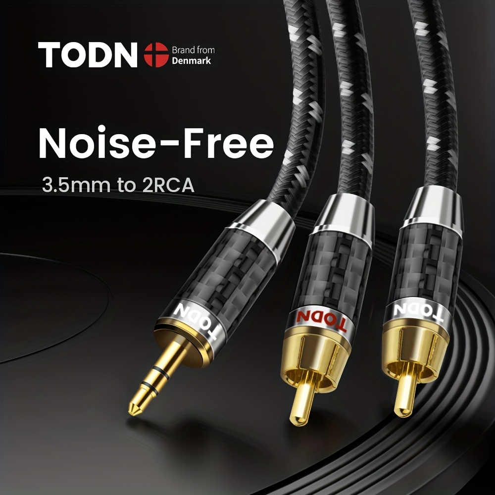 Todn Rca Cable Hifi Stereo 2rca Audio Cable Aux Rca Jack 3.5 - Temu