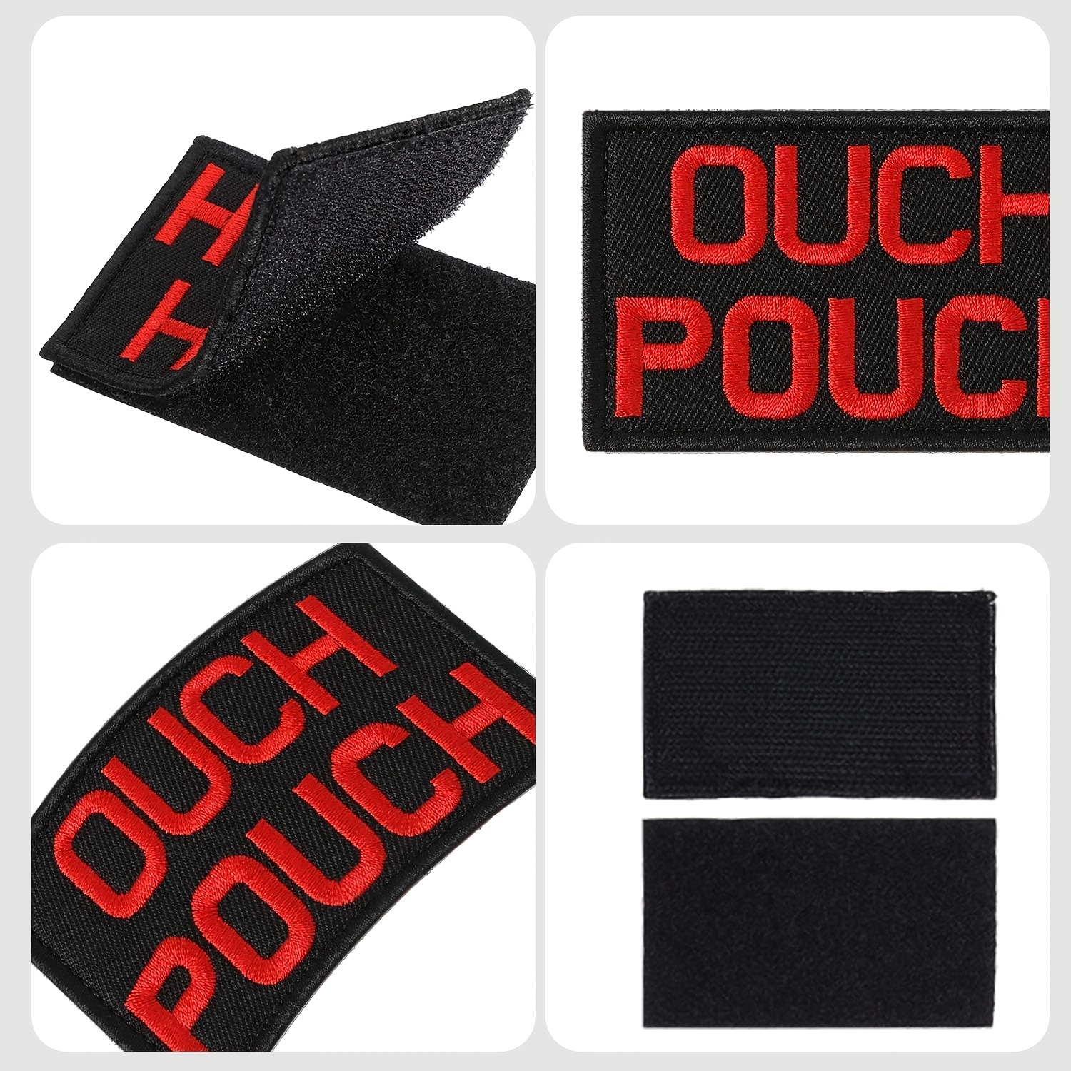 Embroidered Military Ouch Pouch Hook & Loop Jackets Jeans 