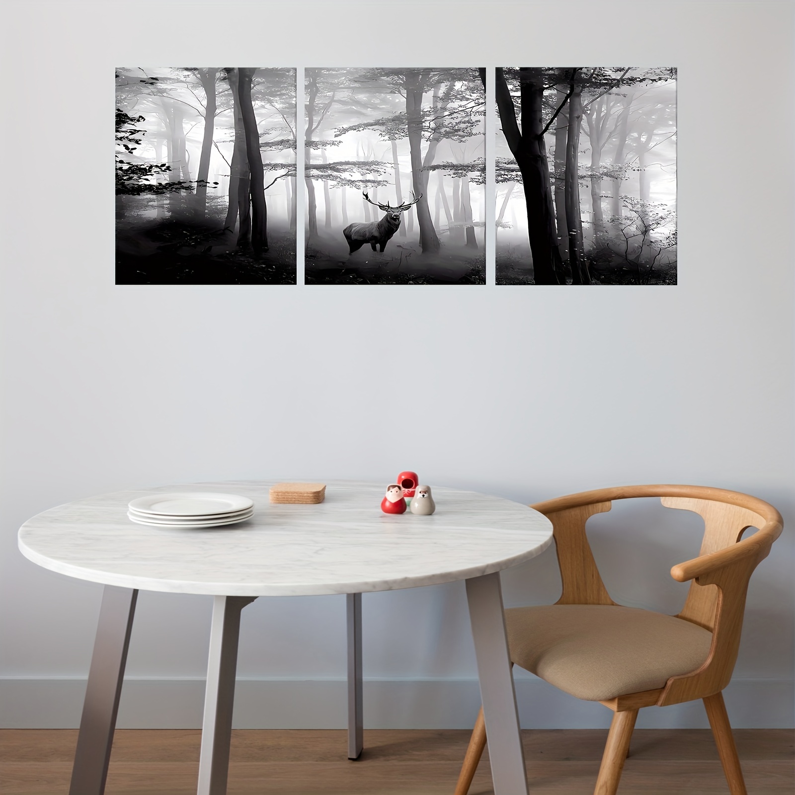 Black And White Forest Canvas Wall Art Paintings For Living - Temu