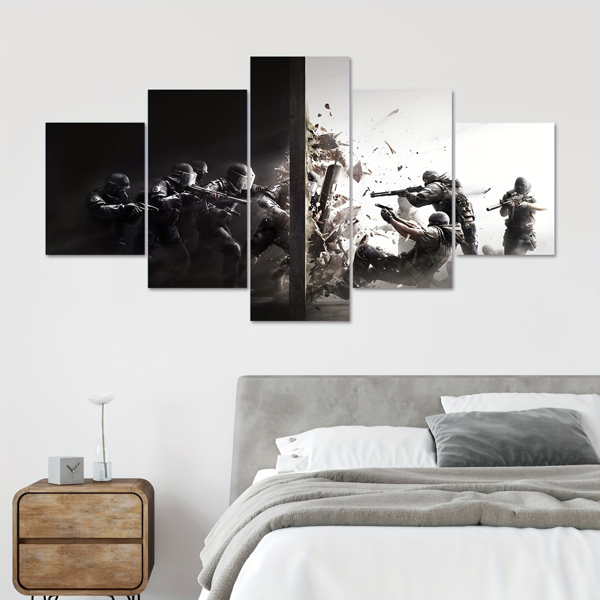 6 pieces/set Modern Photo Frame For Wall Hanging Black White