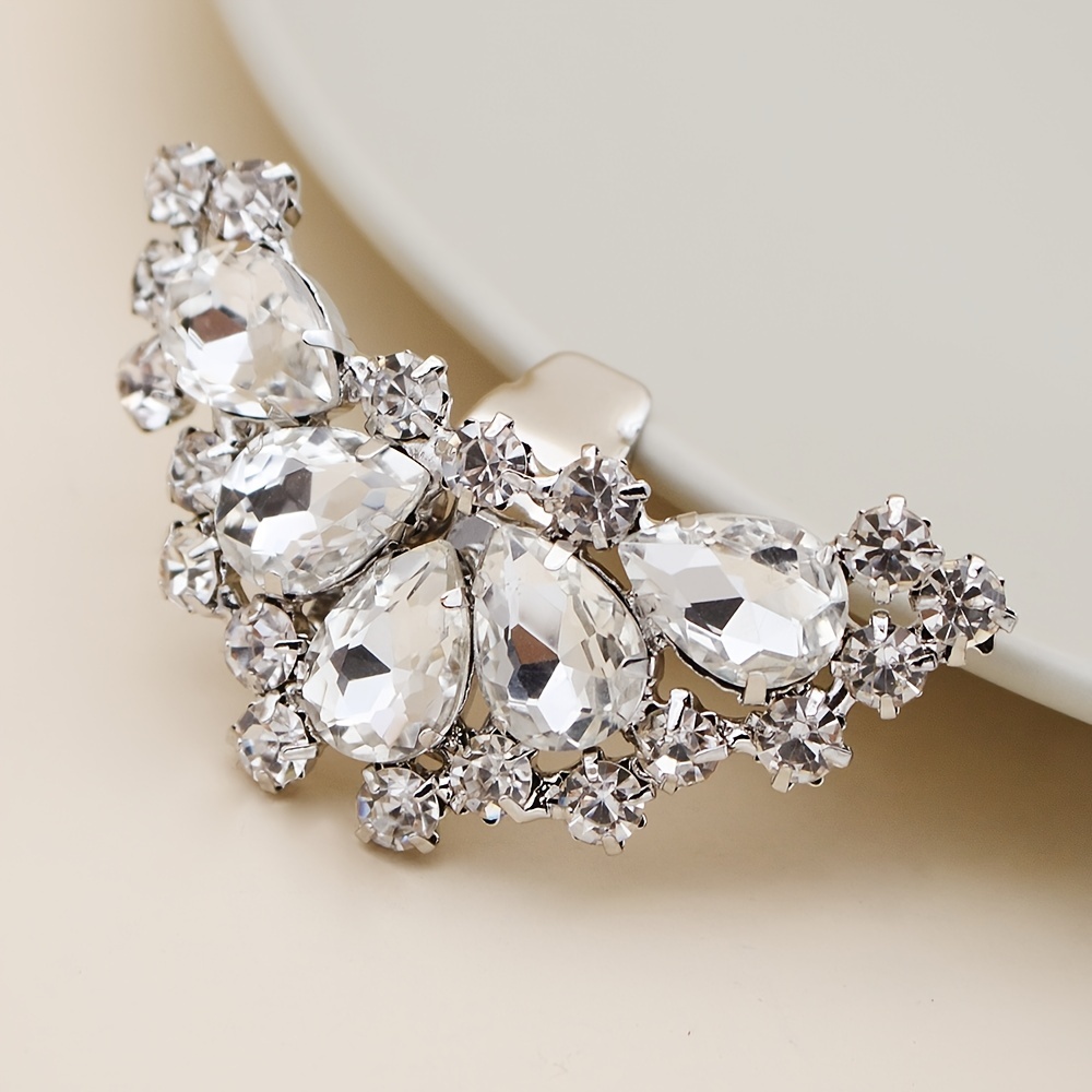 Crystal Rhinestone Shoe Clips DIY Floral Shoe Buckle Shoe Decoration for Wedding Party,Temu