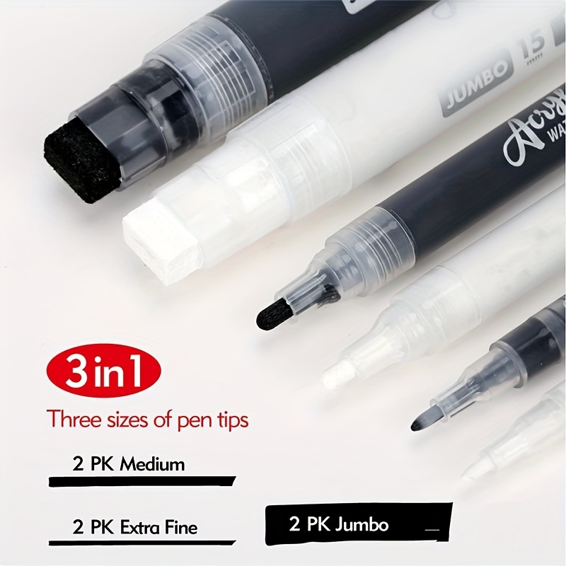 PINTAR Premium Acrylic Paint Pens/Markers - Fine Tip Pens (6 Black), 1 -  Kroger
