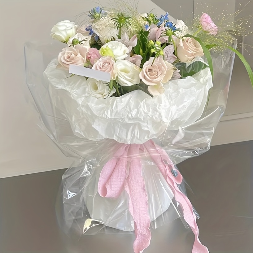 Single Gift Wrap Rose Plastic Package Transparent Flower Bouquet