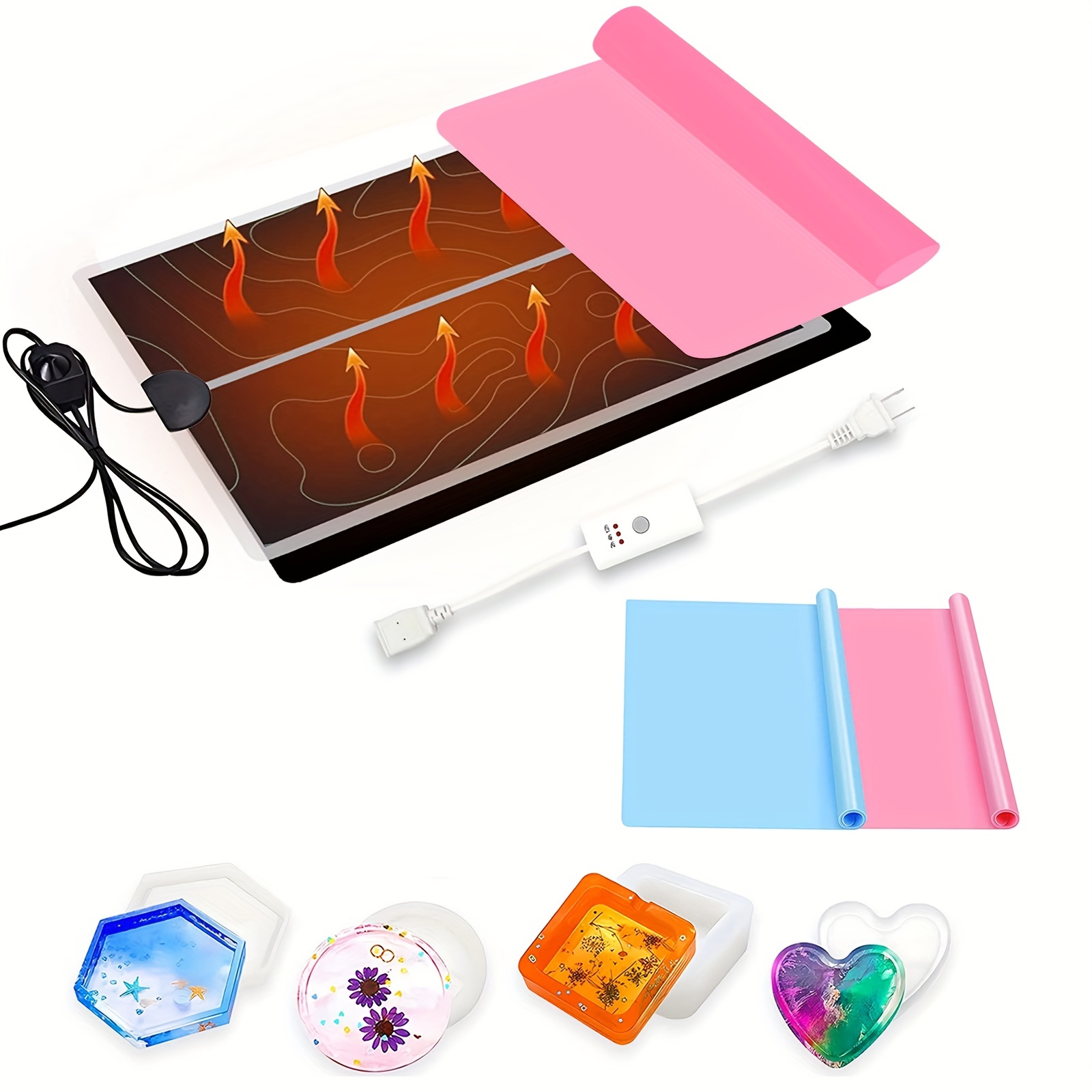 Resin Heating Mat DIY Resin Molds Heating Pad Fast Resin Curing Machine  With Silicone Mat For Epoxy Resin Resin Molds - AliExpress
