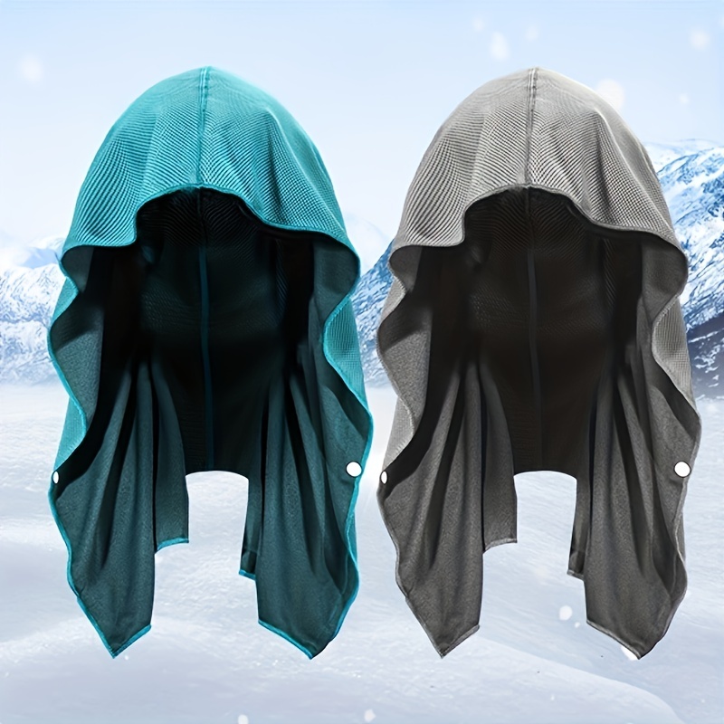 2pcs Cooling Hoodie Towel, UV Protection, Drying Fast, Absorbent Cooling Towels for Neck and Face, Cooling Head Towels for Camping, Workout