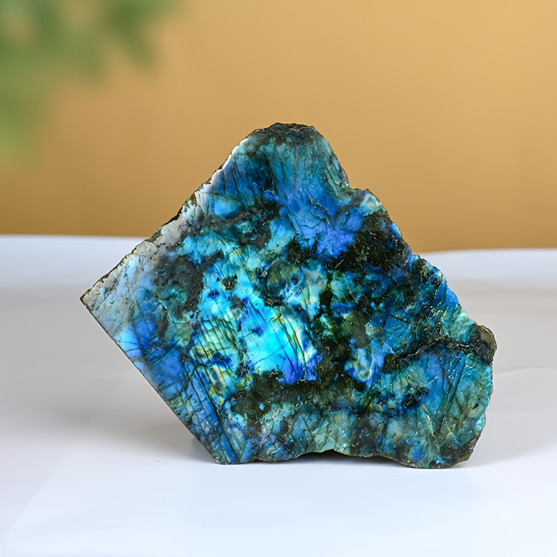 天然石 青い細長い石の装飾品 1個