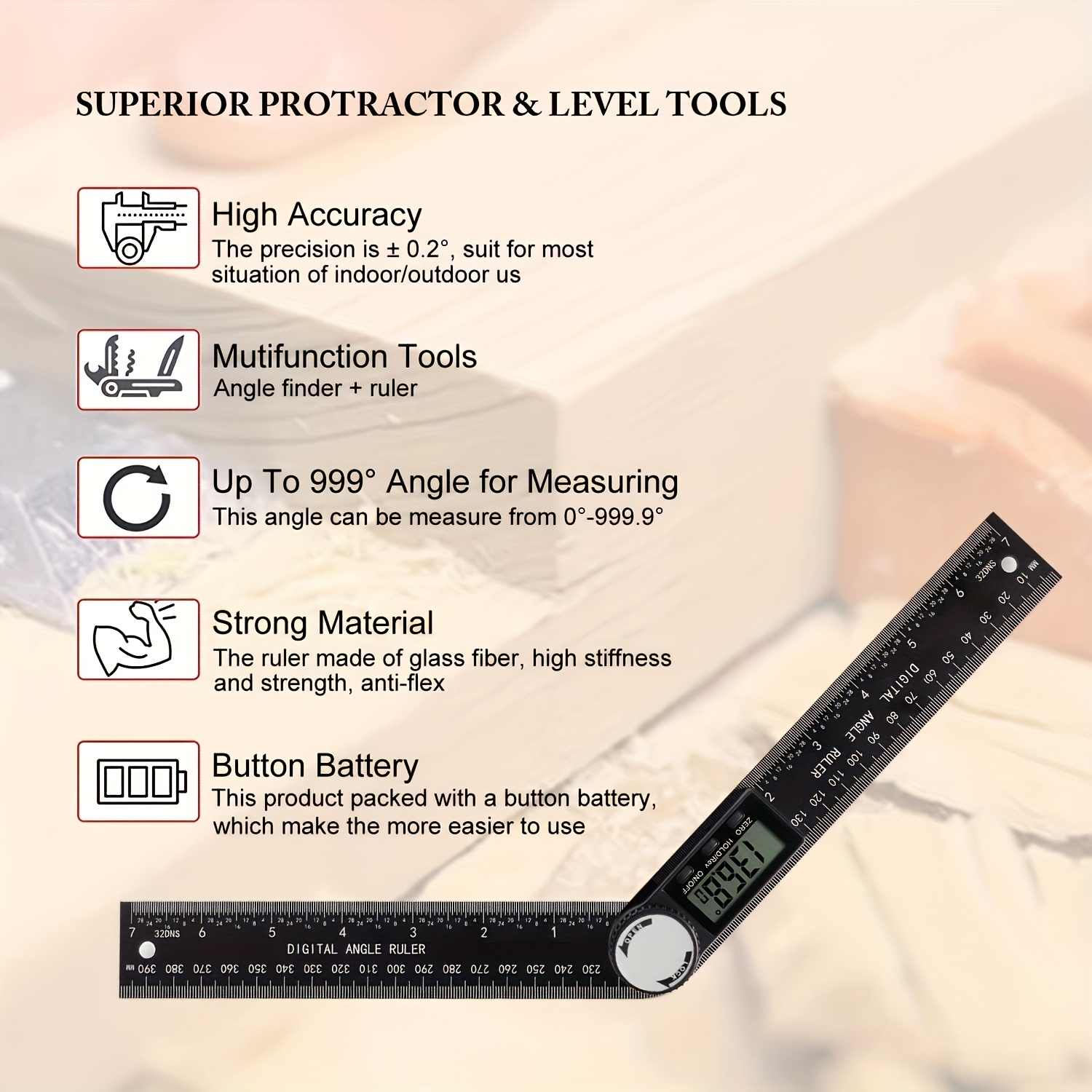 Digital Display Angle Ruler, Digital Goniometer Protractor