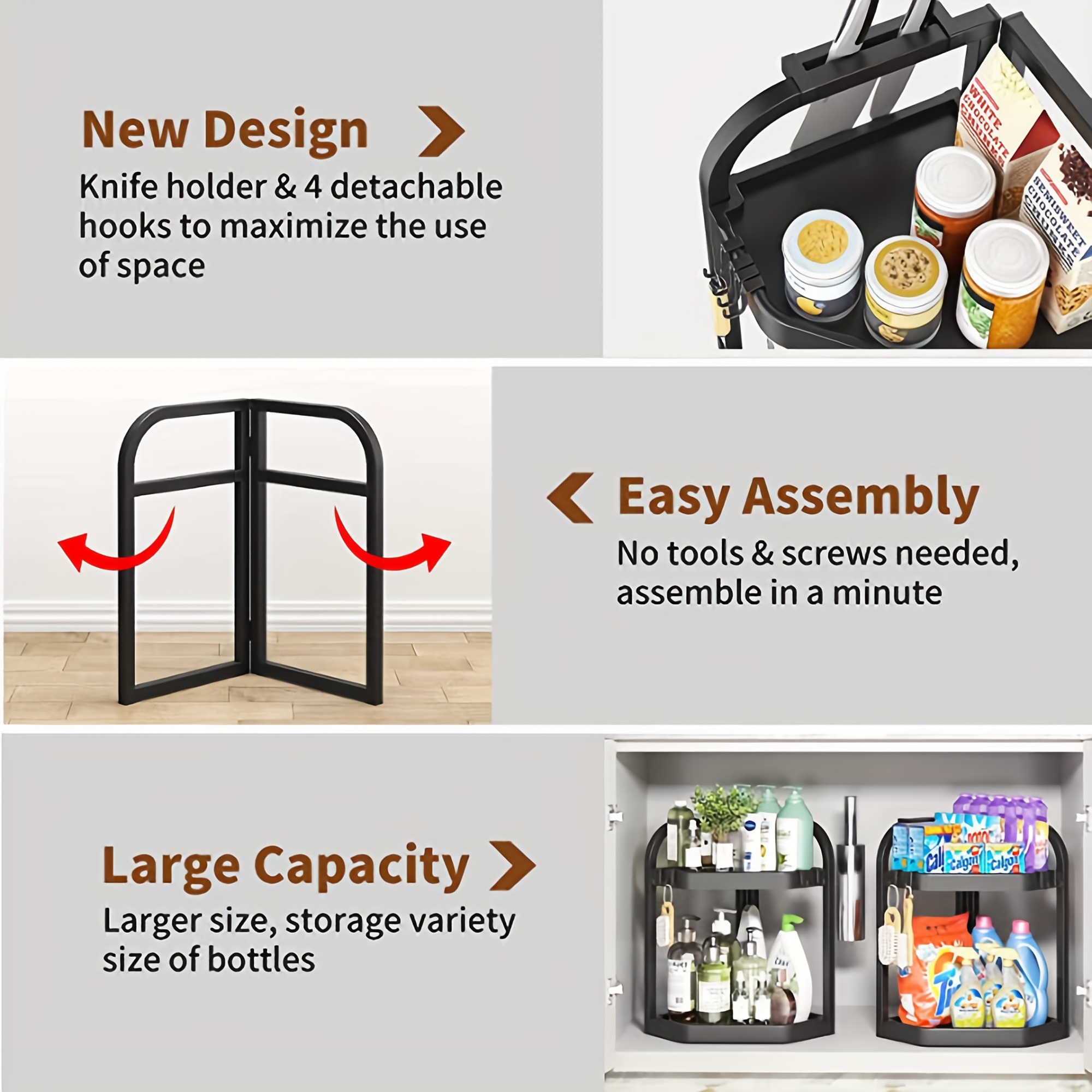 Spice Rack 2 Tier Standing Rack (Large Size), OOFO Kitchen