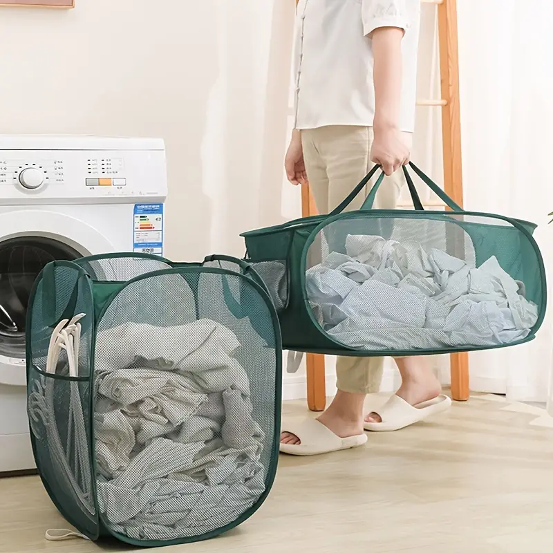 1pc Portable Laundry Basket, Dirty Clothes Storage Basket, Folding Dirty  Clothes Basket, Large Capacity Toy Storage Basket, Household Laundry Hamper