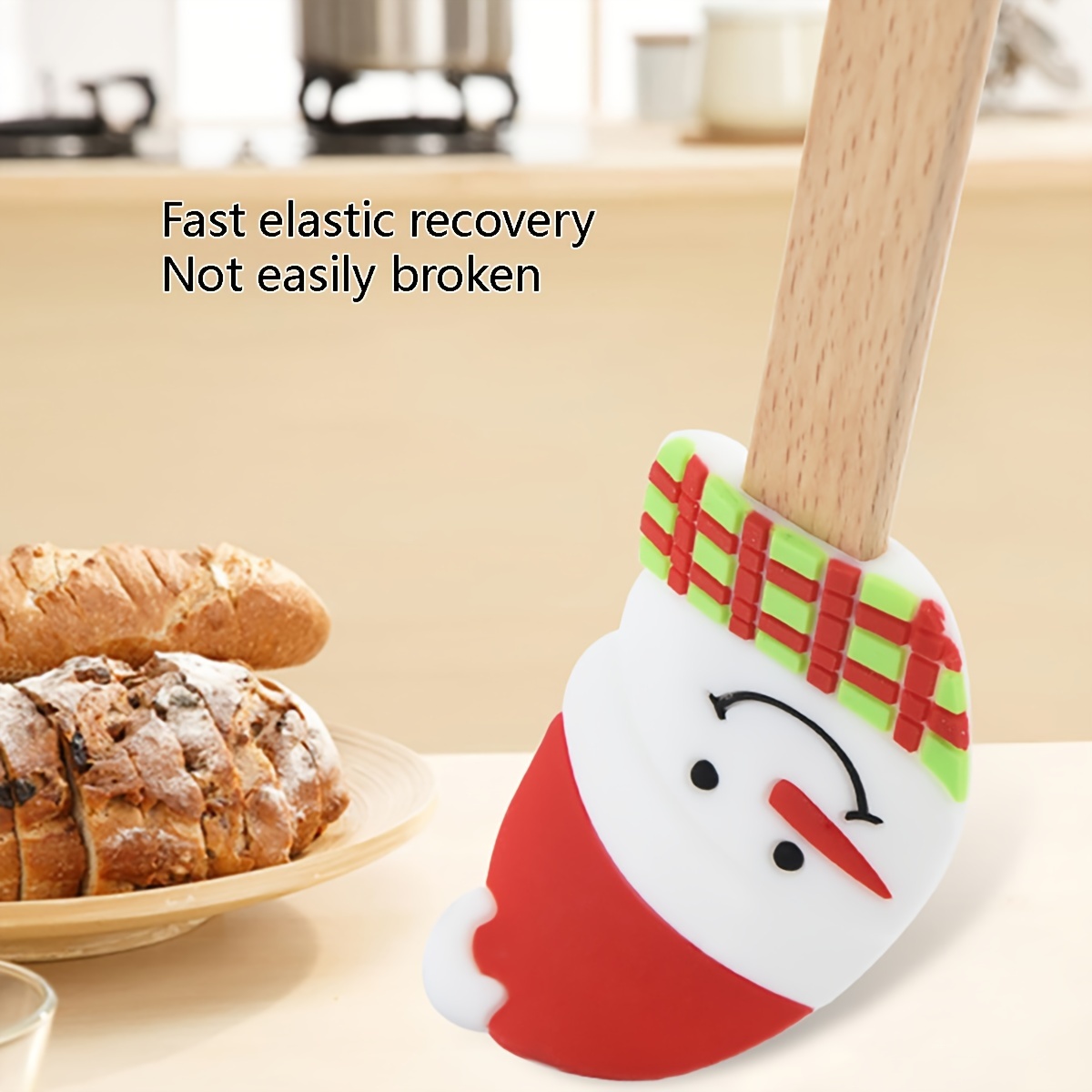 Silicone Cream Spatula, Christmas Tree Cream Spatula, Santa Claus Spatula,  Snowman Cake Mixing Batter Scraper With Wooden Handle For Kitchen Baking  Tools, Kitchen Stuff - Temu