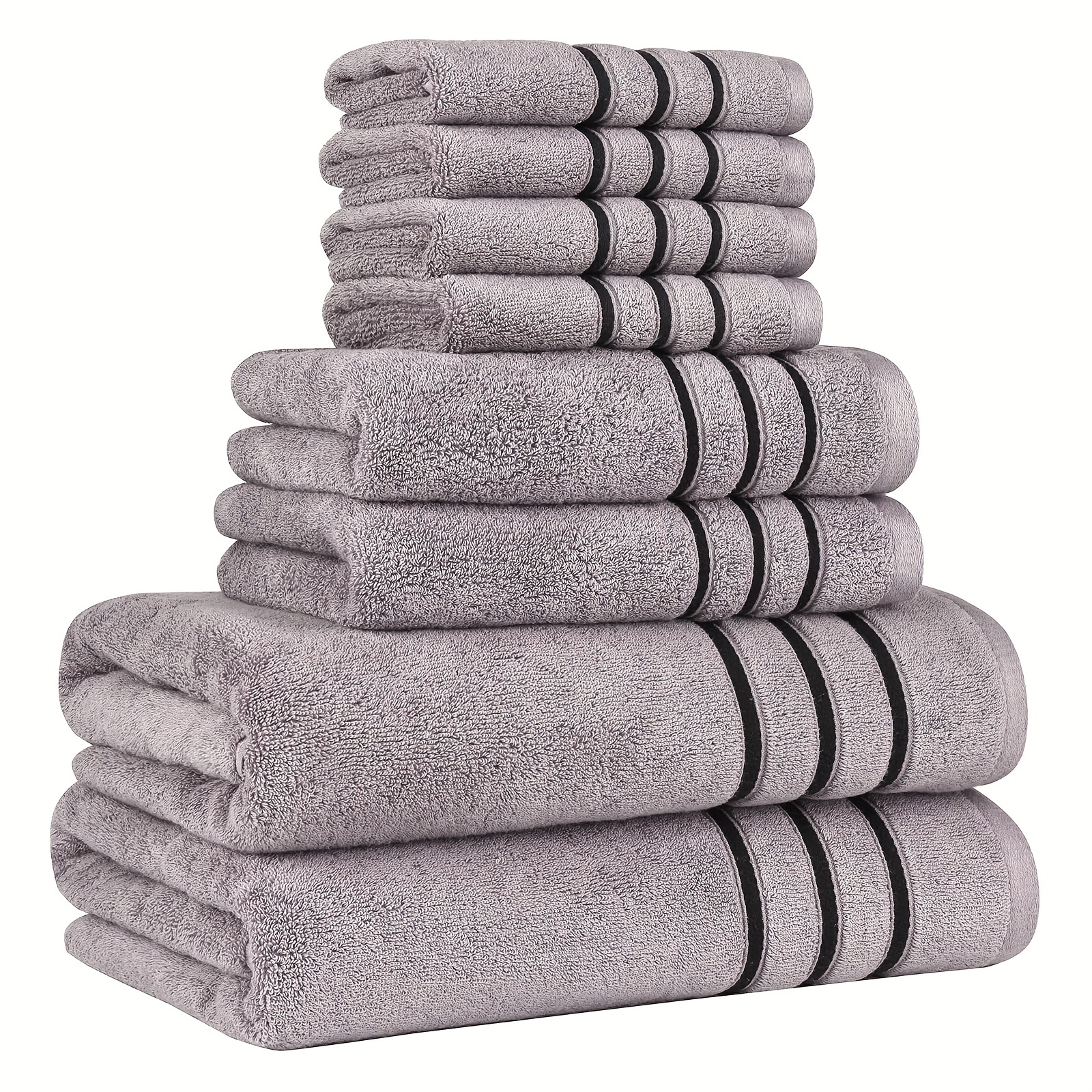 Juego de toallas de baño, 100% algodón, 2 toallas de baño, 2 toallas de  mano y 2 toallas pequeñas, de secado rápido, absorbentes, de felpa, suaves