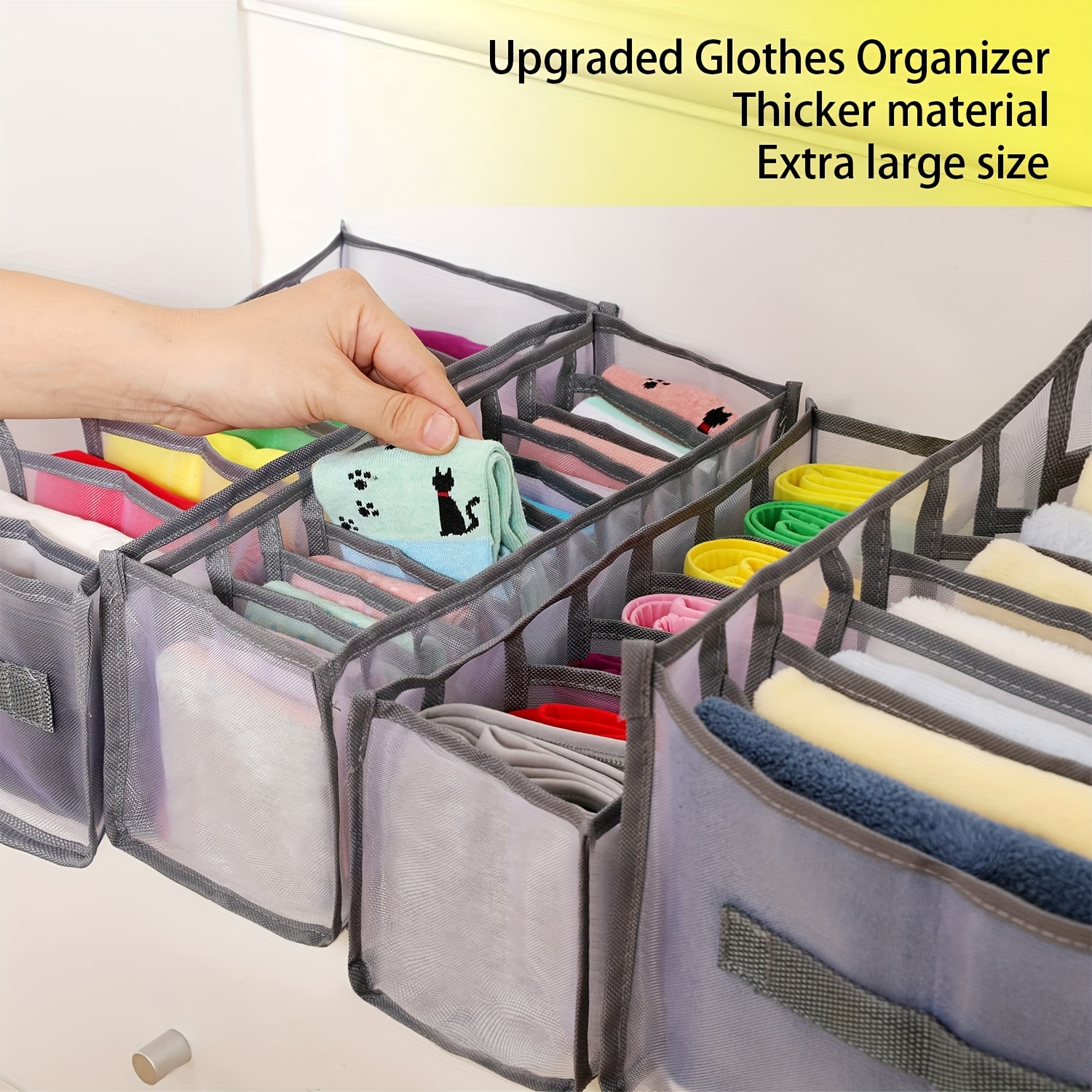 Wardrobe Clothes Organizer, For Jeans Organizer For Folded Clothes,  Upgraded Extra Large Drawer Organizers, Aesthetic Room Decor, Home Decor,  Space Saving Organization, Kitchen Accessories, Bathroom Accessories,  Bedroom Accessories - Temu