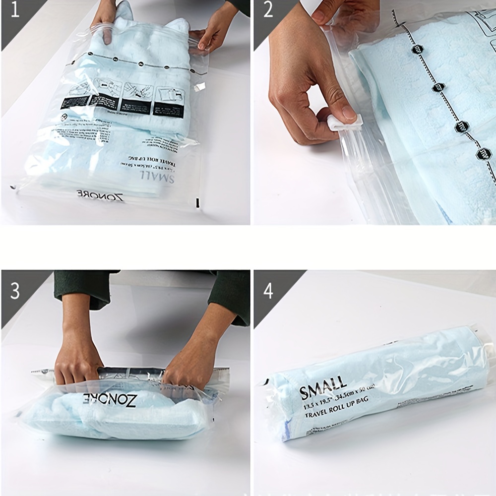 Compression, Roll-up Vacuum Plastic Clothes Packaging Bags for