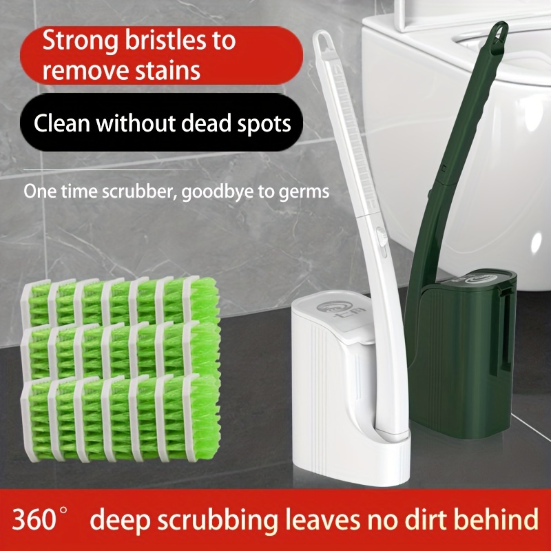 2pcs Pp Material Golden Edge Toilet Brush Set, Toilet Cleaning Brush,  Household Bathroom Cleaning Tools